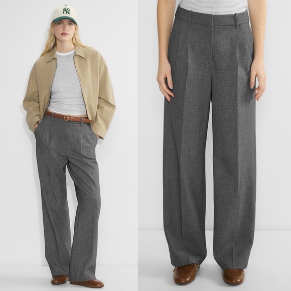 Aritzia- The Effortless Pant (Re)ssential Heather Charcoal Size 12 High Rise - Picture 1 of 9